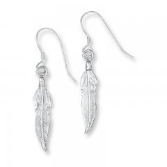 Feather Earrings Sterling Silver