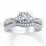 Diamond Bridal Set 5/8 ct tw Princess-cut 14K White Gold