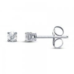 Diamond Earrings 1/10 ct tw Round-Cut 14K White Gold