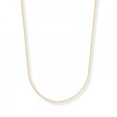 Cable Chain Necklace 14K Yellow Gold 18" Length