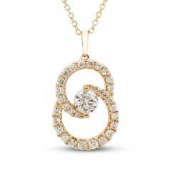 Encircled by Love Diamond Necklace 1 ct tw Round-cut 14K Yellow Gold 18"