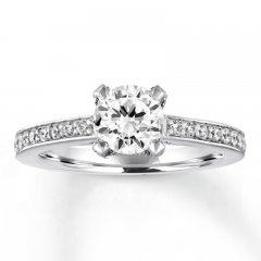 Diamond Engagement Ring 1-1/3 ct tw Round-cut 14K White Gold