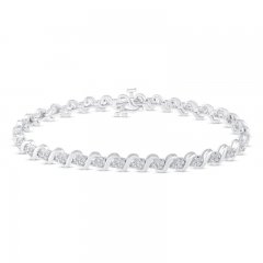 Diamond Bracelet 1 ct tw 10K White Gold 7"