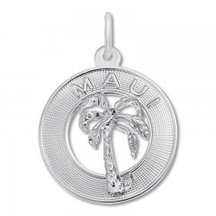 Maui Palm Tree Charm Sterling Silver