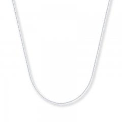 Cable Chain Necklace 14K White Gold 16" Length