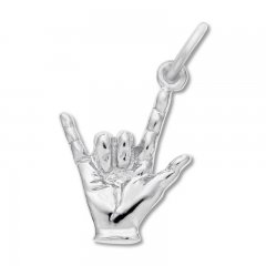 I Love You Sign Language Charm Sterling Silver