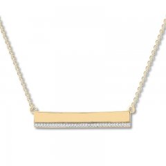 "Courage" Diamond Bar Necklace 1/20 ct tw 10K Yellow Gold