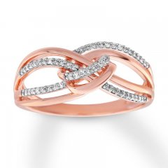 Diamond Ring 1/8 ct tw Round-cut 10K Rose Gold