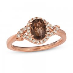 Le Vian Chocolate Quartz Ring 1/5 ct tw Diamonds 14K Strawberry Gold