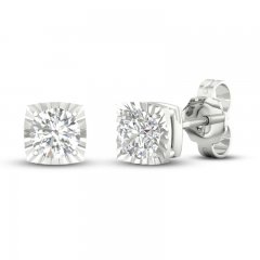 Diamond Solitaire Stud Earrings 5/8 ct tw Round-cut 10K White Gold