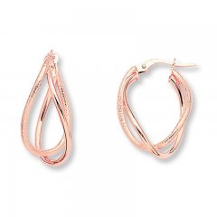 Twisted Hoop Earrings 14K Rose Gold