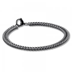 Men's Stainless Steel Bracelet Black Ion Plating 8.5"