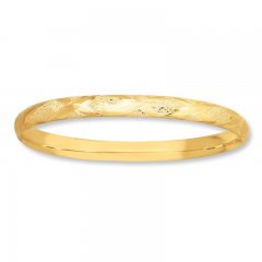 Bangle Bracelet Criss-Cross Design 14K Yellow Gold