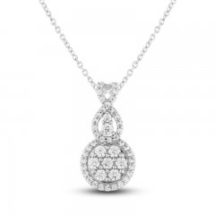 Diamond Necklace 1/2 ct tw Round-cut 10K White Gold 18"