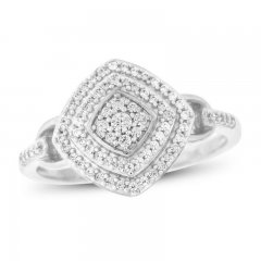 Diamond Ring 1/4 ct tw Round-cut Sterling Silver