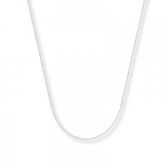 Cable Chain Necklace 14K White Gold 24" Length