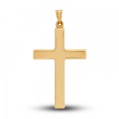 Polished Cross Charm 14K Yellow Gold