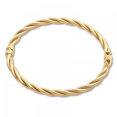 Italian Braided Bangle Bracelet 14K Yellow Gold