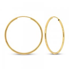 Continuous Hoop Earrings 14K Yellow Gold 30mm