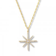 Diamond Star Necklace 1/2 ct tw Round-cut 10K Yellow Gold 20