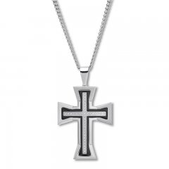 Men's Diamond Cross Necklace 1/4 Carat tw Stainless Steel