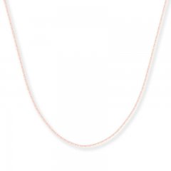 Box Chain Necklace 14K Rose Gold 16" Length