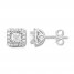 Princess-cut Leo Diamond Earrings 1 ct tw 14K White Gold