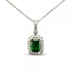 Le Vian Couture Tsavorite Necklace 1/3 ct tw Diamonds 18K Vanilla Gold 20"