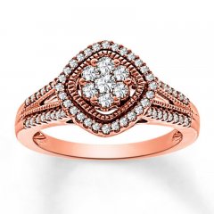 Diamond Ring 1/2 ct tw Round-cut 10K Rose Gold