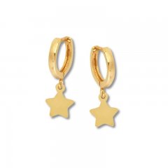 Dangling Star Earrings 14K Yellow Gold