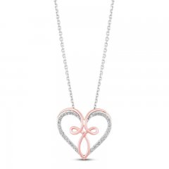 Hallmark Diamonds Necklace 1/5 ct tw Sterling Silver/10K Rose Gold