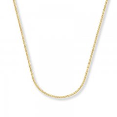 Wheat Chain Necklace 14K Yellow Gold 24" Length