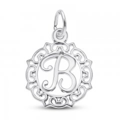 Letter B Charm Sterling Silver