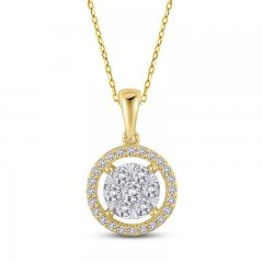 Diamond Necklace 1/2 ct tw Round-cut 10K Two-Tone Gold