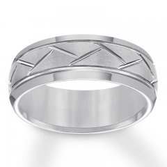 8mm Wedding Band Gray Tungsten Carbide