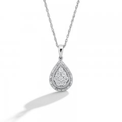 Diamond Necklace 1/10 ct tw Sterling Silver 18"