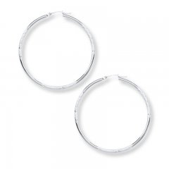 Hoop Earrings 14K White Gold 40mm