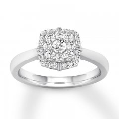 Diamond Engagement Ring 1/4 ct tw Round-cut 10K White Gold