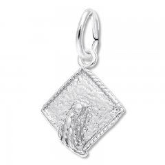 Graduation Cap Charm Sterling Silver