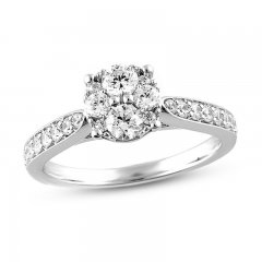 Diamond Engagement Ring 3/4 ct tw Round-cut 14K White Gold