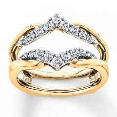 Diamond Enhancer Ring 3/8 ct tw Round-cut 14K Two-Tone Gold