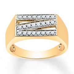 Men's Ring 1/4 ct tw Diamonds 10K Yellow Gold