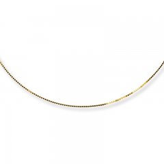 Box Chain Necklace 14K Yellow Gold 16" Length