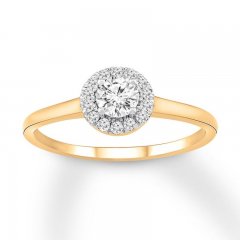 Diamond Engagement Ring 3/8 ct tw Round-cut 14K Yellow Gold