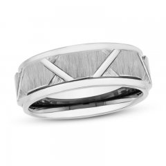 8mm Wedding Band Gray Tungsten Carbide