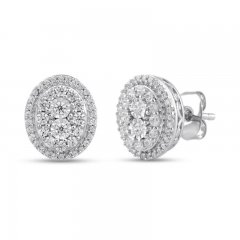 Diamond Earrings 1/2 ct tw Round-cut 10K White Gold