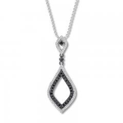 Black & White Diamond Necklace 1/3 ct tw Sterling Silver