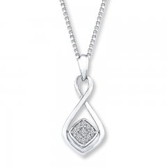 Infinity Necklace 1/15 ct tw Diamonds Sterling Silver