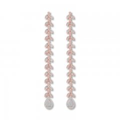 Diamond Drop Earrings 3/8 ct tw Round-cut 10K Rose Gold