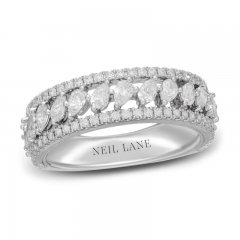 Neil Lane Premiere Diamond Anniversary Ring 1-1/6 ct tw Pear/Round 14K White Gold